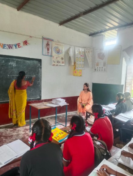A class in session during the Akshara Daana visit